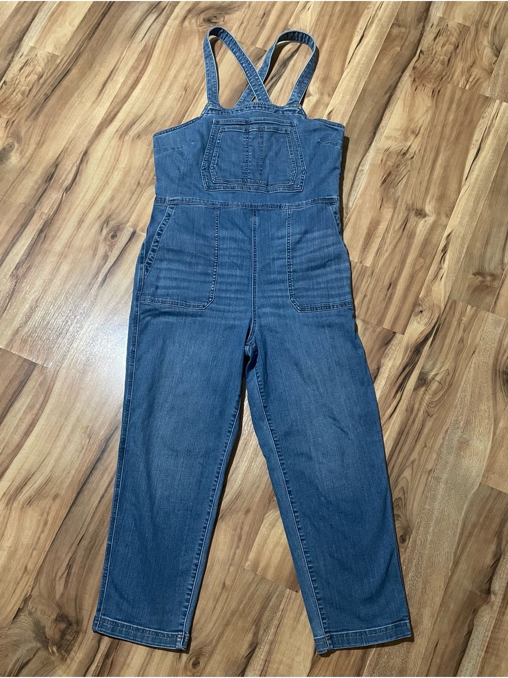Duluth Trading Co. Women's Blue Daily Denim Overalls Jumpsuit Size 14 Regular
